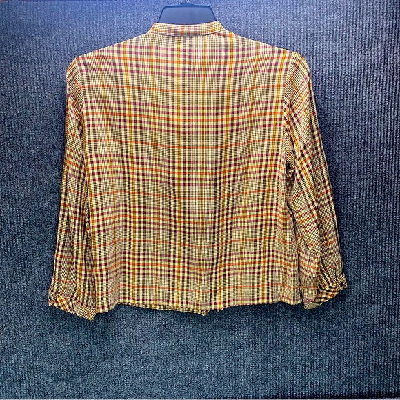 Zara Woman Plaid Shirt with Ruffle Size Medium - Picture 3 of 3